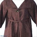 BCBGMAXAZRIA BCBGMAXAZARIA Self Tie Shabby Chic Burgundy Swing Trench Coat XXS Photo 4