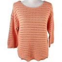 Coldwater Creek  Tradewinds Sweater S Sunset Open Knit 3/4 Sleeves New Photo 0