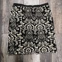 Karen Kane Vintage  1990s Black and Ivory Damask Mini Skirt Size 4 Photo 1