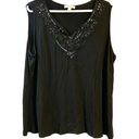 Dress Barn  Sequin Embellished Top Sleeveless Soft Stretch 3X Plus Size Fancy Photo 0