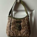 Etienne Aigner  Tan/Beige Olive Green Leather Shoulder Bag Photo 0