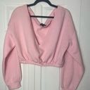 Pretty Little Thing  Pastel Light Pink Off The Shoulder Crop Sweatshirt Sz Large Photo 6