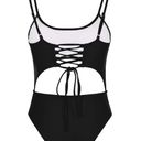 One Piece Cut Out Black Swimsuit Photo 4