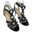 Charlotte Olympia  Allure Black Patent Leather Gold Studded Sandal size 37.5 Photo 6