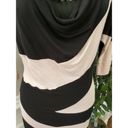 Rhapsody  Women Beige& Black Rayon Cowl Neck Long Sleeve Knee Length Dress Size M Photo 2