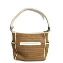 Brighton  Cream & Tan Raffia Leather Shoulder Tote Bag Purse Photo 1