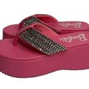 Forever 21  Barbie Rhinestones Wedge Platform Sandals PINK Womens Size 8.5 Retro Photo 2