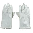 Womens Size 7 Gloves White Genuine Leather Wrist Length Antron Nylon Lining Photo 0