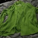 kim rogers  Womens knit Open Front Green cardigan 100% cotton size large Photo 1