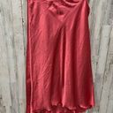 Abercrombie & Fitch  Coral Pink Satin Midi Slip Skirt Ruffle Edge Photo 1