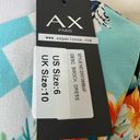 AX Paris NWT  Shift Dress 6 Blue Abstract Floral Mini Tropical Chic Casual Sheath Photo 2