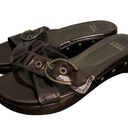 Stuart Weitzman  Brown Patent Leather Clog Sandals Women’s size 8.5 Photo 0