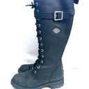 Harley Davidson  Black Savannah Suede Leather Knee High Boots Size 6 Photo 3