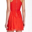 Socialite Red Eyelet Chiffon Skater Sleeveless Dress - Size Medium Photo 4