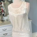 Edge Romantic Lace Sheer Top Tank Off White Cream Shirt Womens Small Photo 4