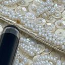 Vintage cream satin beaded clutch White Photo 4