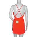 superdown  Dress Women XS Orange Fit & Flare Mini Deep V Sexy Cocktails Party Photo 3