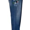 INC  Denim Jeans Boyfriend Regular Fit Stretch Floral Embroidery Women’s Size 16 Photo 1