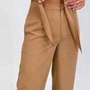 Lavish Pretty  Jamie Crop Tie Knot Blouse & Wide Leg Trouser Pants Set Tan US 4 Photo 0