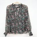 Rebecca Minkoff  Tied Neck Floral Chiffon Peasant Blouse size small Photo 2