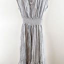 Rails  Ashlyn Rio Striped Cap Sleeve Smocked Tie Neck Midi Dress Blue White XS Photo 9