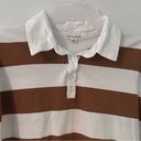 love on a hanger Brown Striped Polo Collar Long Sleeve Cropped Casual Tee Photo 2