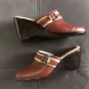 Tommy Hilfiger  Brown Rust Leather Mules S7.5 Photo 0