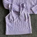 Woven Heart lavender y2k crop top + cardigan set Photo 2