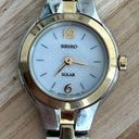 Seiko  Solar Ladies Watch Two Tone Bracelet Round White Dial Photo 0