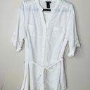 Lane Bryant NWOT  Linen‎ Blend White Tie Waist Summer Blouse Beach Top Size 18/20 Photo 0