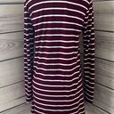 Zenana Outfitters Burgundy & White Striped Long Cardigan Photo 4