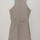 Just Me  striped dress, textured brown and brige, open back, XS Photo 0