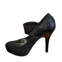 Bamboo  Black 4.5" High Heel Platform Round Toe Ankle Strap Sexy Shoes Size 9 Photo 5