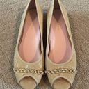 Taryn Rose  Aci Beige Nude Peep Toe Flats Ladies 9 Chain Lizard Leather 301 Photo 0