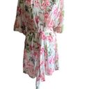 Show Me Your Mumu beautiful lightweight Robe, white with bright pink flowers, comes with belt, size is one size small/medium, excellent condition Photo 4