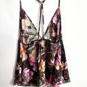 Linea Donatella  Floral Satin Racerback Sleep Lingerie Tank Large NWT Photo 6