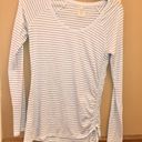 Calia by Carrie Underwood Striped long Sleeve Ruched Shirt Blue Small Photo 1