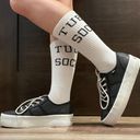 L.E.I . Vintage Y2K Black White Shimmer Glitter Low Top Chunky Platform Sneakers Photo 0