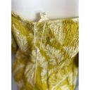 Sim & Sam  Palm Print Yellow Peplum Top Puff Sleeve Size L NEW Photo 3