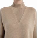 Tory Burch  Mock Neck Merino Wool Oversized Tan Sweater- Size Small Photo 3