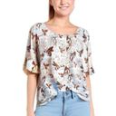 Nine Britton  Floral Blouse With Split Back XL Photo 1