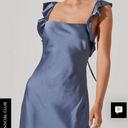 ASTR  the Label BRYNA RUFFLE STRAP SATIN MAXI DRESS SZ XS slate blue Photo 1