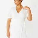 Draper James NEW  Puff Sleeve Wrap Dress in White Photo 0