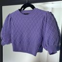 ZARA Light Purple Knit Puff Sleeve Crop Top Photo 3