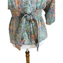 The Row Front Center Peasant Sleeve Blouse Green Size M Floral Vintage Boho Cottage Photo 5