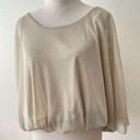 Arden B  Sparkly Blouse Slouchy Top batwing Gold Metallic Nude size S Photo 1