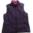 L.L.Bean  Quilted Reversible Lightweight Fall/Winter Vest Purple Pink Zip Up LG Photo 0