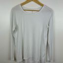 Lululemon  Womens Emerald Long Sleeve T-Shirt in White Sz 8 | Pima Cotton Stretch Photo 4