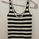 Mango  black and white stripe knit tank top Photo 2