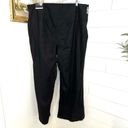 Lane Bryant Linen Blend Embroidered Wide Leg High Rise Pants Boho Black NWT 22 Photo 1